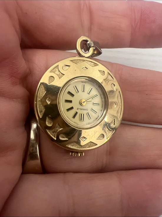 Caravelle Gold-Tone Round Pendant Watch with Tassel Charm main image 4